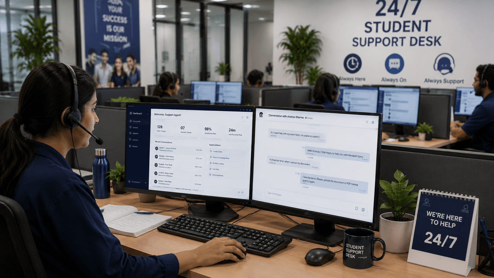 24/7 Student Support Desk
