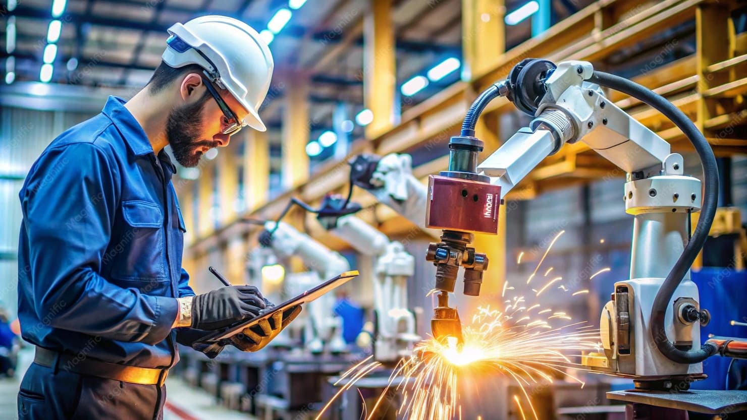 Real Manufacturing Challenges. Intelligent AI Solutions illustration